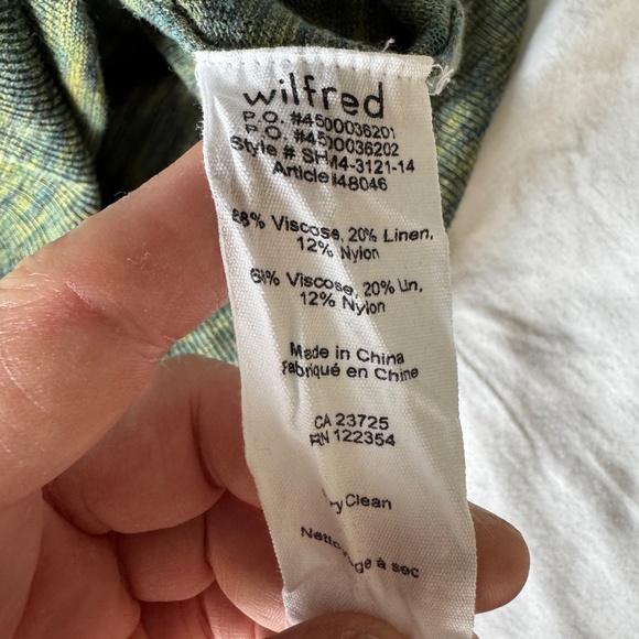 Wilfred 3/4 Sleeve Women's Lightweight Sweater Top Green XS Crewneck 20% Linen - Picture 6 of 11